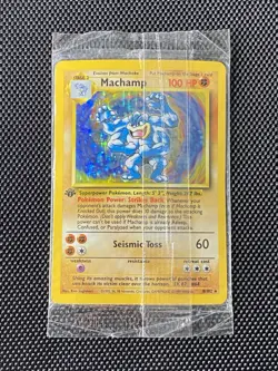 Machamp 8/102 1st Edition Sealed Holo Pokemon card Factory Cellophane - Image 1