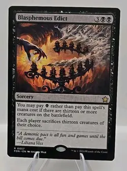 Blasphemous Edict MTG Foundations Regular - Image 1