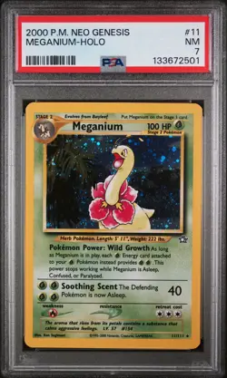 2000 POKEMON NEO GENESIS #11 MEGANIUM-HOLO PSA 7 - Image 1