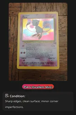 Pokemon TCG Mew Wotc Promo Holo Rare English PSA 6 Card #09/53 Card Stock - Image 1