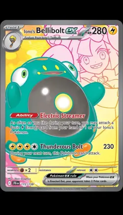 Pokemon Iono's Bellibolt ex (172/159) Scarlet & Violet: Journey Together NM - Image 1