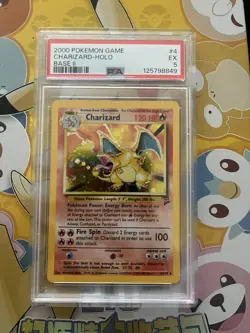 Charizard 004/102 Pokemon Base Set 2 Holo Graded PSA 5 - Image 1