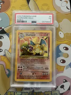 Charizard 004/102 Pokemon Base Set 2 Holo Graded PSA 5 - Image 2