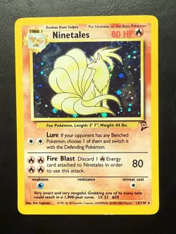 Pokemon TCG Ninetales Holo Rare Unlimited 12/102 Base Set 2 - Image 1