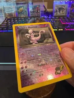 Rocket’s Mewtwo Winner Stamp #8 Best of Game LP/NM Reverse Holo Pokemon PromoRoc - Image 2