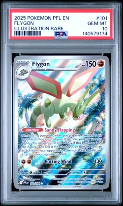 2025 POKEMON PFL EN-PHANTASMAL FLAMES ILLUSTRATION RARE #101 FLYGON PSA 10 - Image 1