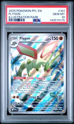 2025 POKEMON PFL EN-PHANTASMAL FLAMES ILLUSTRATION RARE #101 FLYGON PSA 10 - Image 2