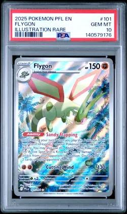 2025 POKEMON PFL EN-PHANTASMAL FLAMES ILLUSTRATION RARE #101 FLYGON PSA 10 - Image 3