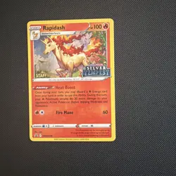 Rapidash - SWSH270 - Pokemon Sword & Shield Promo STAFF PreRelease Holo Rare NM - Image 1