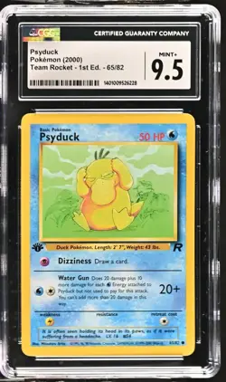Graded Pokemon - Psyduck (65/82) Team Rocket 1st Edition CGC 9.5 - Image 1