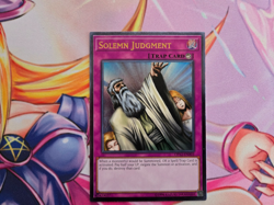 Yugioh Solemn Judgment OP12-EN003 Ultimate Rare Near Mint - Image 1
