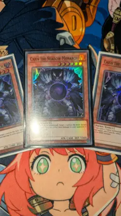 YuGiOh! | PLAYSET 3x Caius the Shadow Monarch | OP19-EN004 Super Rares | NM - Image 2