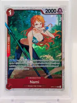 2023 One Piece TCG: Nami OP01-016 Rare Foil Ultra Deck Three Captains PSA 10 - Image 1