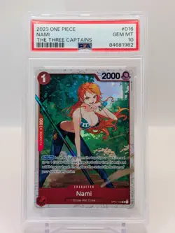 2023 One Piece TCG: Nami OP01-016 Rare Foil Ultra Deck Three Captains PSA 10 - Image 2