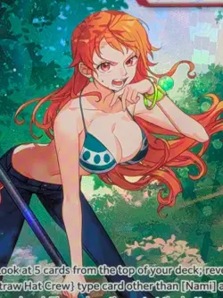 2023 One Piece TCG: Nami OP01-016 Rare Foil Ultra Deck Three Captains PSA 10 - Image 4