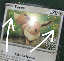 QUAD SWIRLS 🌀💫 Eevee 133/165 Holo Stamped Holiday Calendar Pokemon Card - Image 1