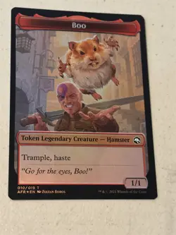 mtg foil token Boo // Treasure, 010//015, Forgotten Realms, unplayed - Image 1