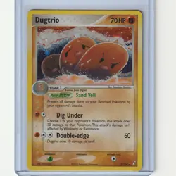 Dugtrio Pokemon Card Crystal Guardians Rare Holo TCG Card 5/100 - Image 1