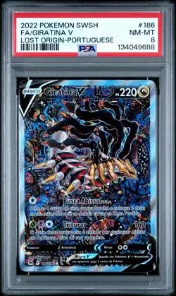 2022 POKEMON SWORD & SHIELD LOST ORIGIN PORTUGUESE FULL ART/GIRATINA V PSA 8 - Image 1