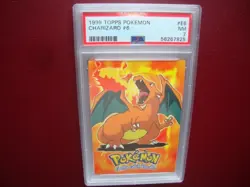 1999 TOPPS POKEMON TV CHARIZARD card # e6 PSA 7 Nm - Image 1