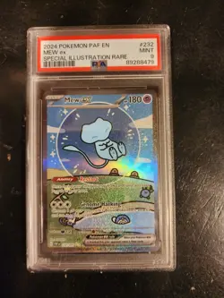 Pokemon Paldean Fates Mew EX Illustration Rare Card 232/091 PSA 9 - Image 1
