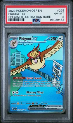 2023 POKEMON OBF EN-OBSIDIAN FLAMES SPECIAL ILLUSTRATION RARE PIDGEOT EX PSA 8 - Image 1