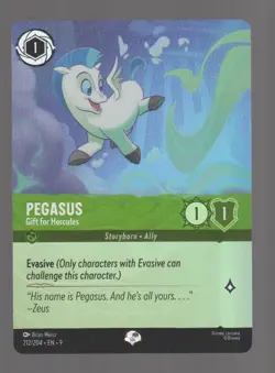 Disney Lorcana Fabled PEGASUS Gift for Hercules Epic Foil #212/204 - Image 3