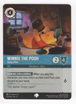 Disney Lorcana Winterspell WINNIE THE POOH Hungry Bear Epic Foil #217/204 - Image 1
