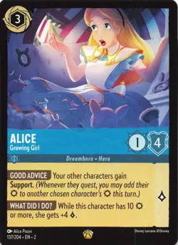 2023 Disney Lorcana Rise of the Floodborn Alice #137 Rare - Image 1