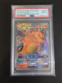 POKEMON CARD CHARIZARD GX 211 BLACK STAR PROMO SM211 GRADED PSA 8 #SM211 #211 - Image 1