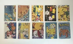 Vintage Pokemon Pocket Monsters Cards- 10 Card Lot Holofoil Sticker Pikachu - Image 1