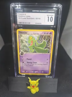 Pokemon Treecko Delta Species Card 68/100 EX Crystal Guardians 2006 CGC GM10 - Image 1