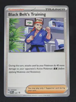 Black Belt's Training 220 Promo Scarlet & Violet Pokemon NM - Image 1