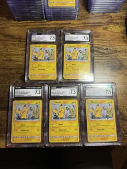 CGC Pokemon TCG Pikachu SM162 Sm Black Star Team Up Promo Holo Lot #2 - Image 1