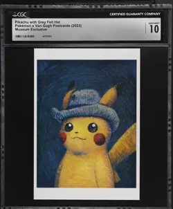CGC 10 - Pikachu with Grey Felt Hat Pokemon Van Gogh Museum Exclusive POSTCARD - Image 1
