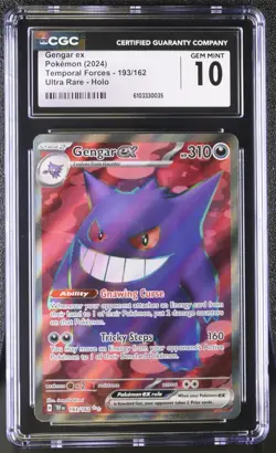 CGC 10 - Gengar ex 193/162 Ultra Rare - Temporal Forces Pokemon Scarlet Violet - Image 1