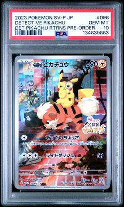 PSA 10 - Detective Pikachu 098/SV-P Pre-Order Promo Pokemon Japanese Full Art - Image 1