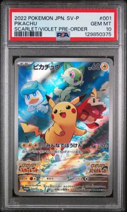 PSA 10 Pikachu 001/SV-P Pre-Order Promo Pokemon Scarlet & Violet Japanese Gem Mt - Image 1