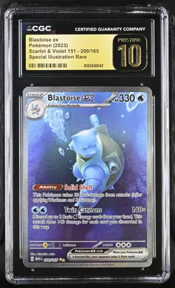 CGC 10 Pristine - Blastoise ex 200/165 SIR Pokemon 151 Scarlet & Violet English - Image 1