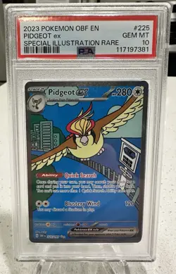 Pokemon Pidgeot ex 225/197 Obsidian Flames Special Illustration Rare Holo PSA 10 - Image 1