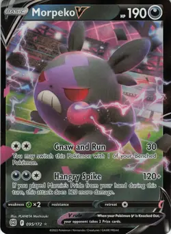 Morpeko V 095/172 Ultra Rare Holo SWSH09: Brilliant Stars NM Pokemon - Image 1
