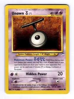 Unown [T] Neo Destiny #088 (2001) Common NM Pokemon - Image 1