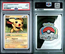 2011 POKEMON WORLD CHAMPIONSHIPS PROMO | THE TRUTH PICHU 28 PSA 9 - Image 3