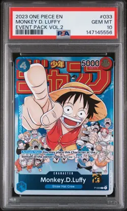 PSA 10 - Monkey D. Luffy P-033 Promo One Piece Event Pack Vol. 2 English 2023 - Image 1