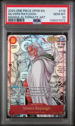 PSA 10 - Silvers Rayleigh OP08-118 Manga Alternate Art One Piece Two Legends ENG - Image 1