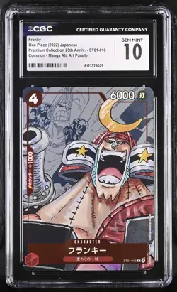 CGC 10 Franky ST01-010 Promo One Piece Japanese 25th Anniversary Collection 2022 - Image 1