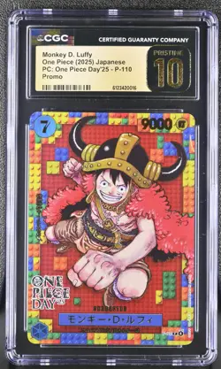 CGC 10 Pristine - Monkey D. Luffy P-110 Promo One Piece Day '25 Japanese 2025 - Image 1