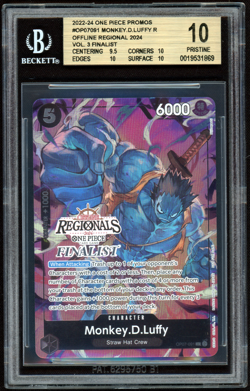 BGS 10 - Monkey D. Luffy OP07-091 One Piece Offline Regional 2024 FINALIST Promo - Image 1