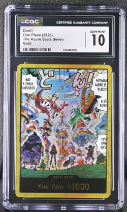 CGC 10 Gold Egghead Don!! Alternate Art One Piece English Azure Seas Seven OP14 - Image 1