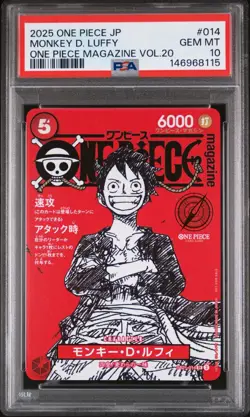 PSA 10 - Monkey D. Luffy ST21-014 Promo One Piece Magazine Vol. 20 Japanese Gem - Image 1